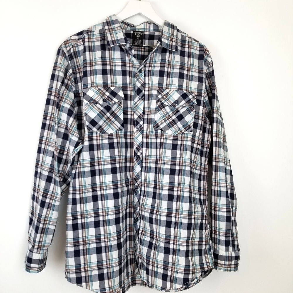 Blue Gear plaid shirt, sz XL